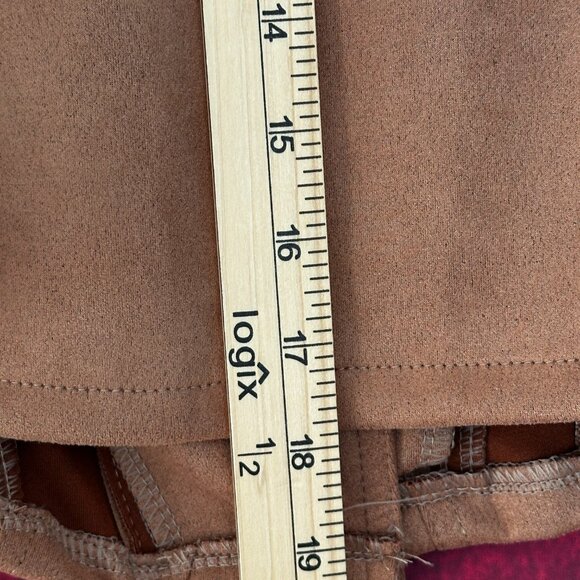 FAUX SUEDE WOMENS BROWN JACKET MOTO ZIPPER, 2 ZIPPER POCKETS SIZE  M - Picture 9 of 10